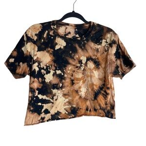 Fruit of the Loom Short Sleeve Cropped Bleach Dye Tee Women’s Small